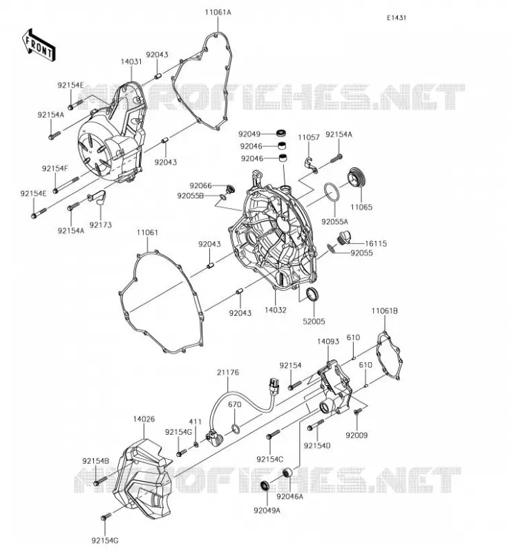 COUVERCLES MOTEUR Kawasaki MOTOS 650 2017 NINJA 650  EX650JHF