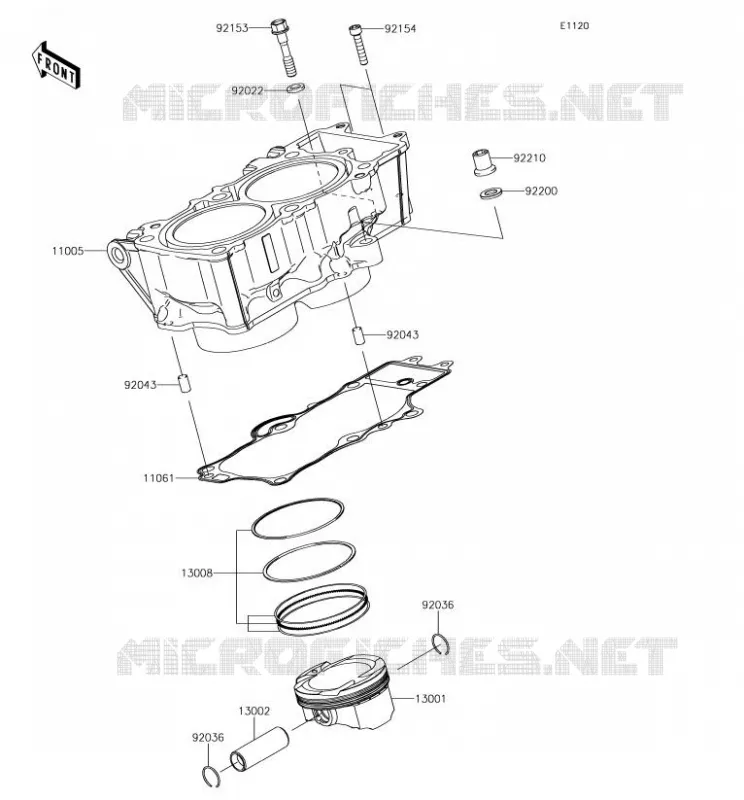 CYLINDRE/PISTON Kawasaki MOTOS 650 2017 NINJA 650  EX650JHF