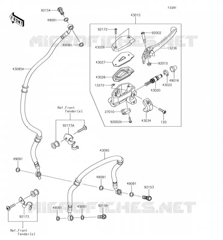 MAITRE CYLINDRE AV Kawasaki MOTOS 650 2017 NINJA 650  EX650JHF