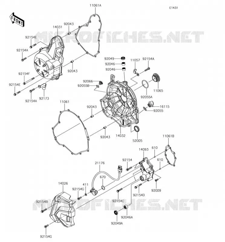 COUVERCLES MOTEUR Kawasaki MOTOS 650 2017 NINJA 650  EX650JHF