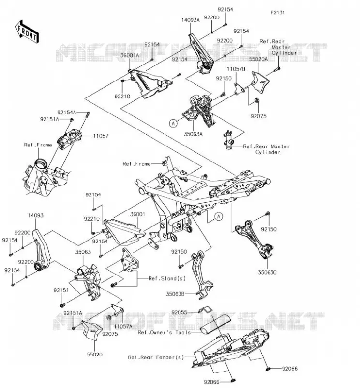 PIECE DE CADRE (COUVERTURE) Kawasaki MOTOS 650 2018 NINJA 650  EX650KJF