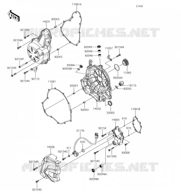 COUVERCLES MOTEUR Kawasaki MOTOS 650 2018 NINJA 650  EX650KJFA
