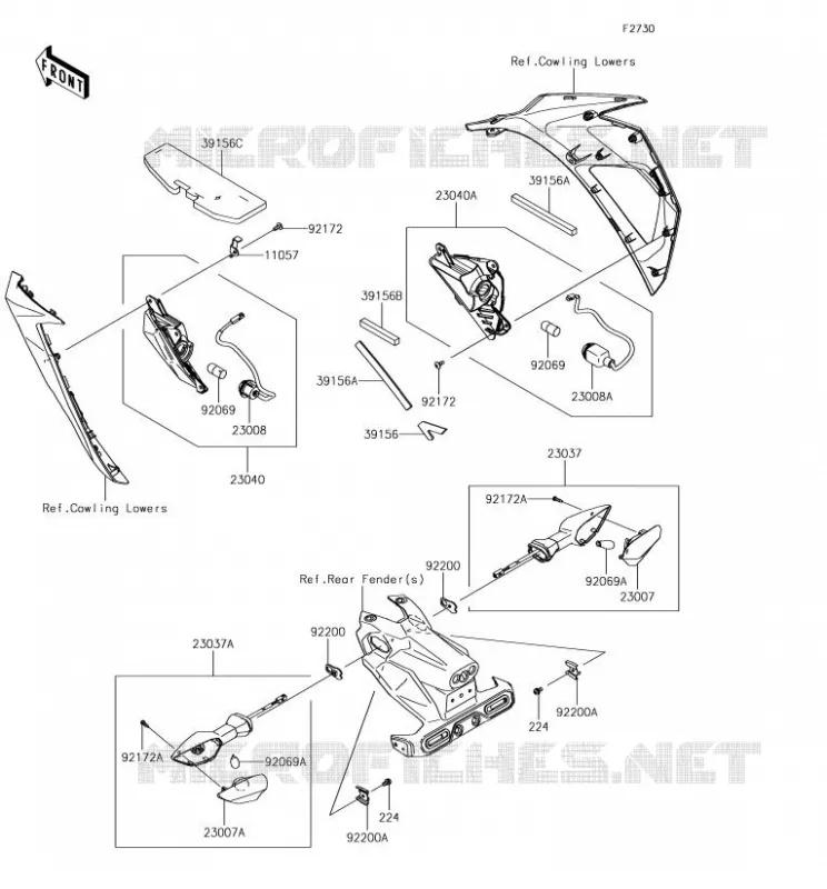 CLIGNOTANTS Kawasaki MOTOS 400 2018 NINJA 400  EX400GJFA