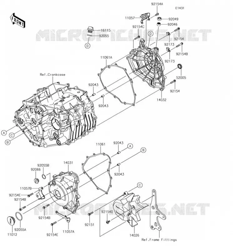 COUVERCLES MOTEUR Kawasaki MOTOS 400 2018 NINJA 400  EX400GJF