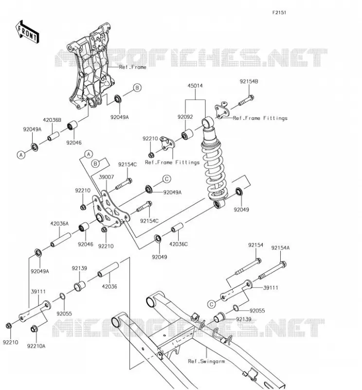 SUSPENSION/AMORTISSEUR Kawasaki MOTOS 400 2018 NINJA 400  EX400GJF