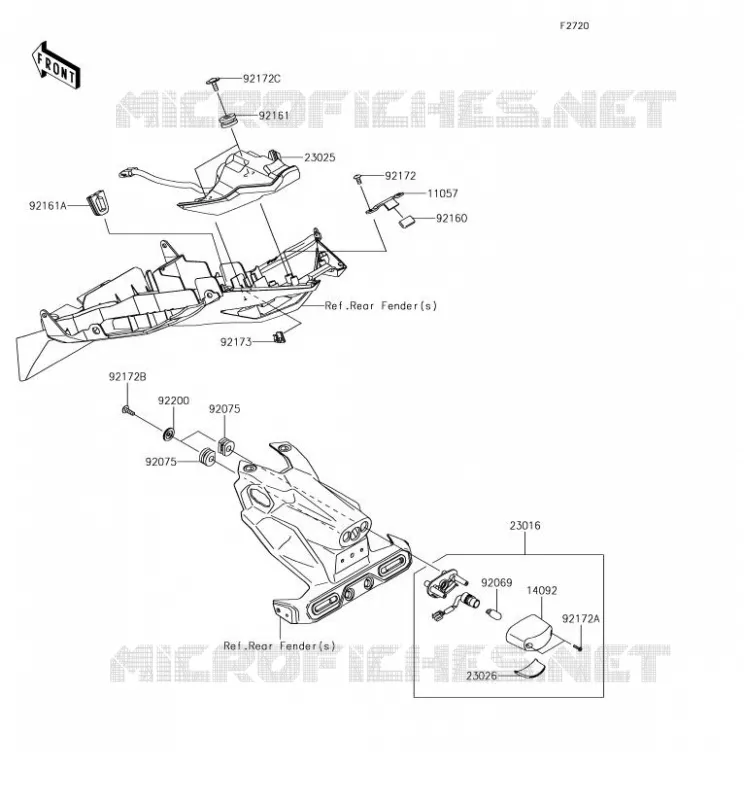 FEUX ARRI&Egrave;RE(S) Kawasaki MOTOS 400 2018 NINJA 400  EX400GJF
