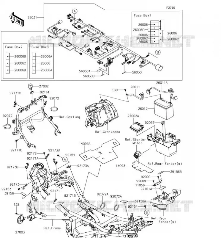 CHASSIS EQUIPMENT ELECTRIQUE Kawasaki MOTOS 650 2018 VERSYS 650  KLE650FJF
