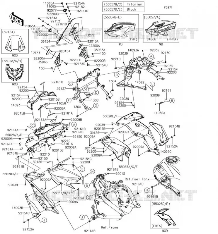 Cowling(FHF/FHFA) Kawasaki MOTOS 650 2018 VERSYS 650  KLE650FJF