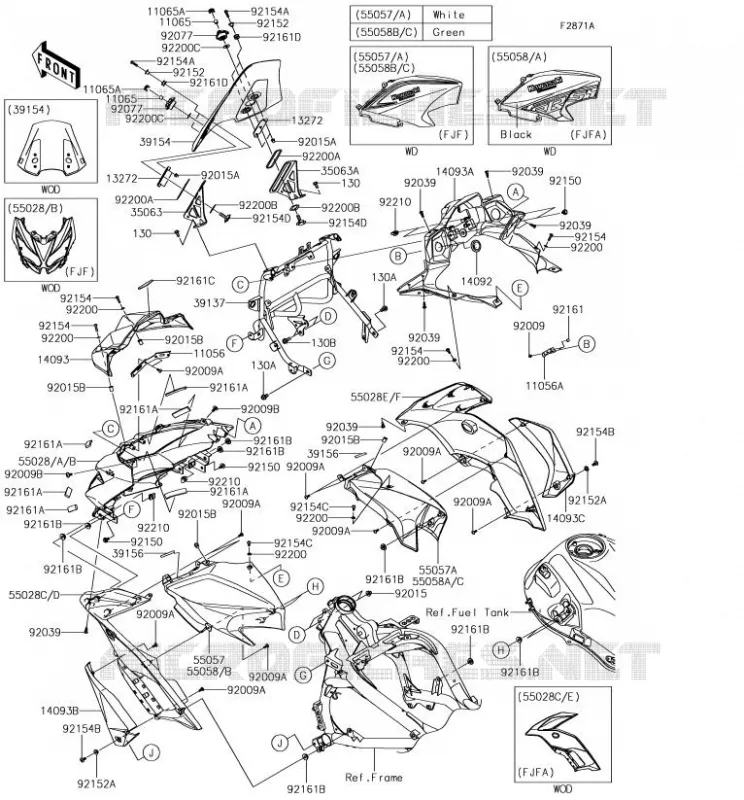 Cowling(FJF/FJFA) Kawasaki MOTOS 650 2018 VERSYS 650  KLE650FJF