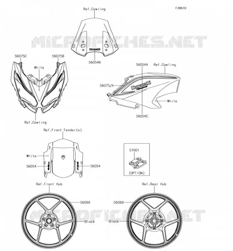 Decals(White)(FJF) Kawasaki MOTOS 650 2018 VERSYS 650  KLE650FJF