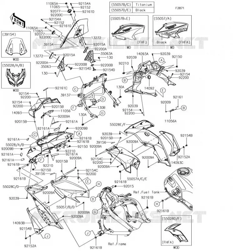 Cowling(FHF/FHFA) Kawasaki MOTOS 650 2018 VERSYS 650  KLE650FJF