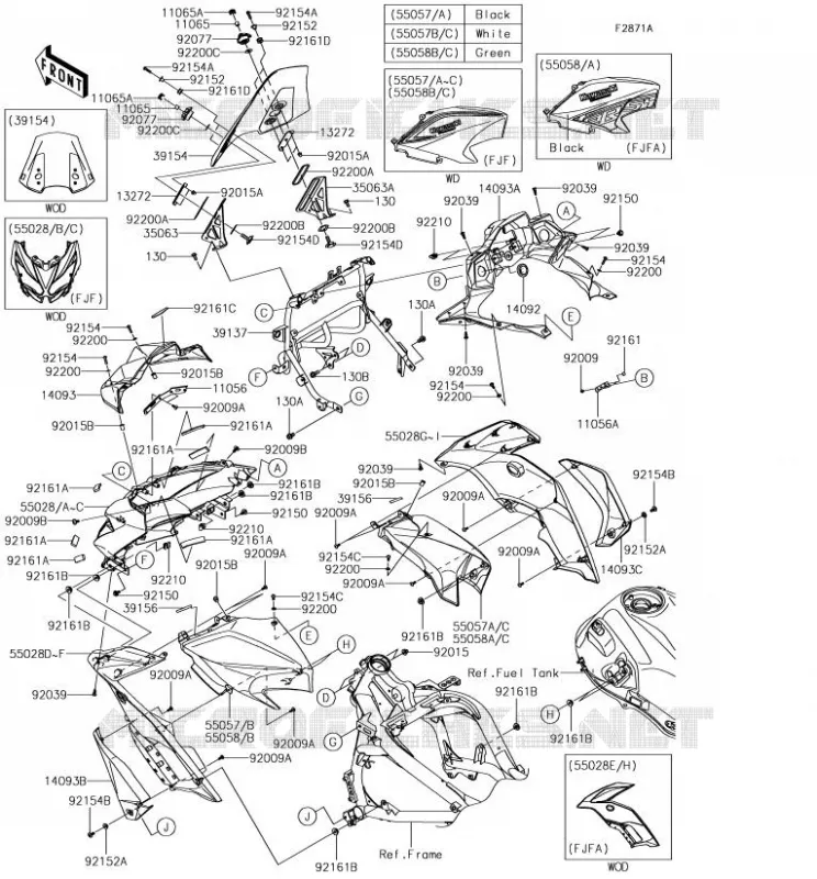 Cowling(FJF/FJFA) Kawasaki MOTOS 650 2018 VERSYS 650  KLE650FJF