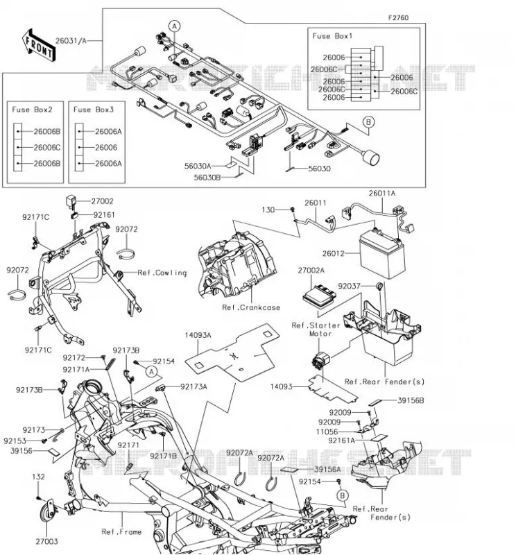 CHASSIS EQUIPMENT ELECTRIQUE Kawasaki MOTOS 650 2018 VERSYS 650  KLE650FJF