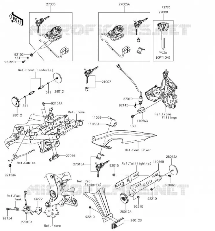 CONTACTEUR Kawasaki MOTOS 650 2018 VERSYS 650  KLE650FJF
