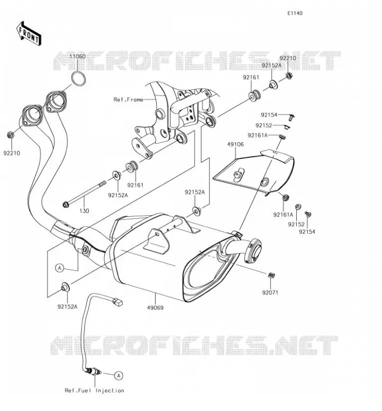 &Eacute;CHAPPEMENT Kawasaki MOTOS 650 2018 Z650  ER650GJF