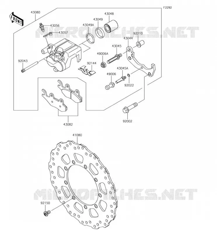 FREIN AVANT Kawasaki MOTOS 650 2018 KLR650  KL650EJS