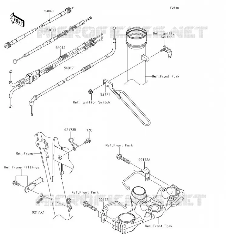 CABLES Kawasaki MOTOS 650 2018 KLR650  KL650EJFA