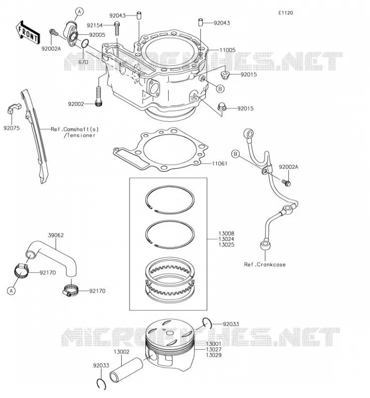 CYLINDRE/PISTON Kawasaki MOTOS 650 2018 KLR650  KL650EJFA
