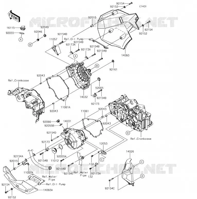 COUVERCLES MOTEUR Kawasaki MOTOS 300 2017 VERSYS-X 300  KLE300BHF
