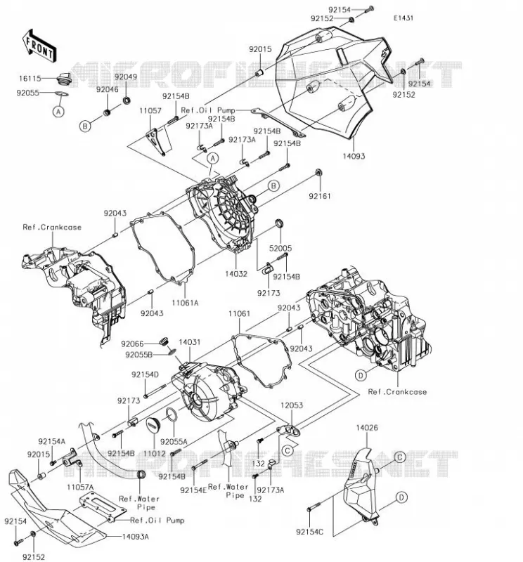 COUVERCLES MOTEUR Kawasaki MOTOS 300 2017 VERSYS-X 300  KLE300BHF