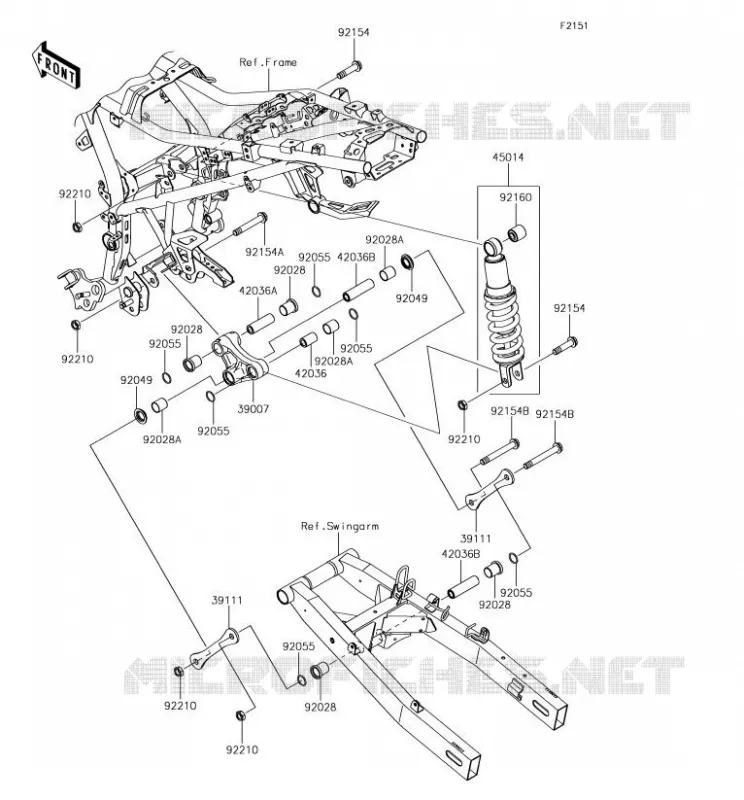 SUSPENSION/AMORTISSEUR Kawasaki MOTOS 300 2017 VERSYS-X 300  KLE300BHF