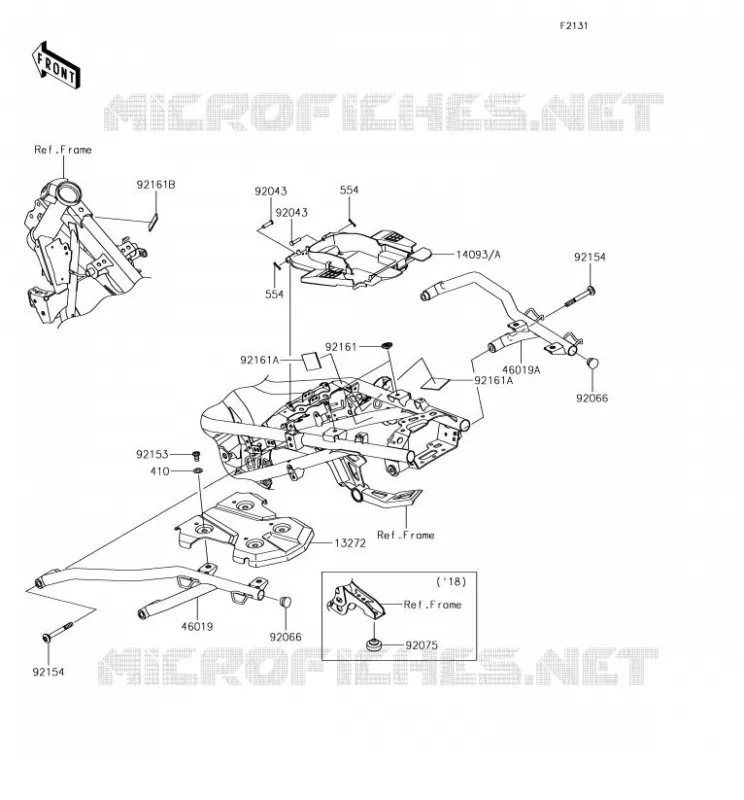 PIECE DE CADRE (COUVERTURE) Kawasaki MOTOS 300 2018 VERSYS-X 300  KLE300BJF