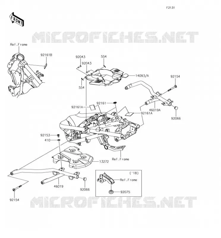 PIECE DE CADRE (COUVERTURE) Kawasaki MOTOS 300 2018 VERSYS-X 300  KLE300BJF