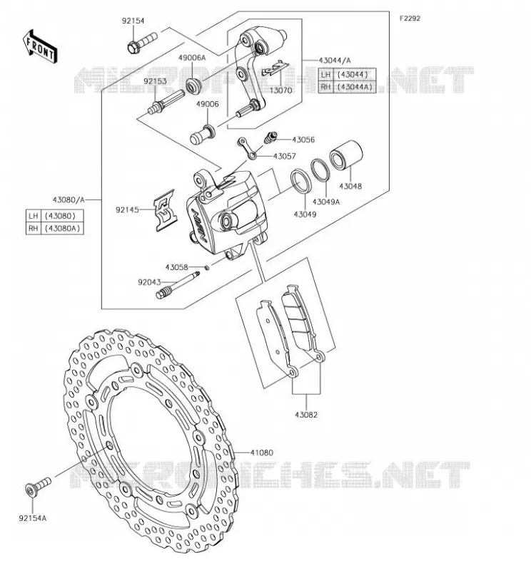 FREIN AVANT Kawasaki MOTOS 650 2018 Z650  ER650HJF