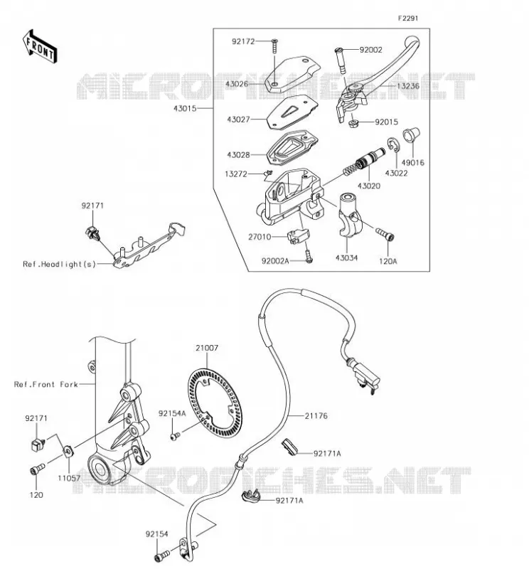 MAITRE CYLINDRE AV Kawasaki MOTOS 650 2018 Z650  ER650HJF