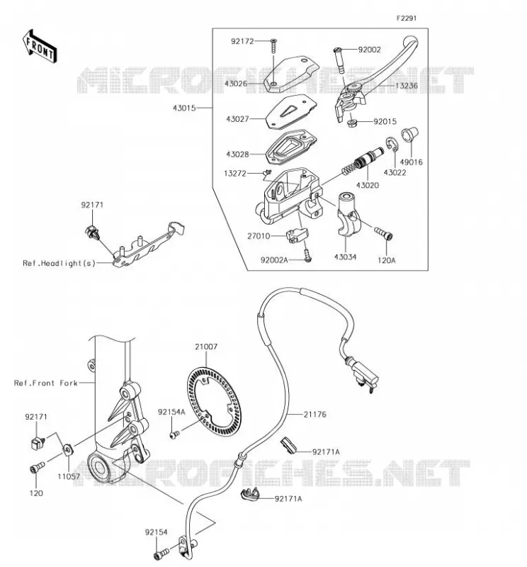 MAITRE CYLINDRE AV Kawasaki MOTOS 650 2018 Z650  ER650HJF