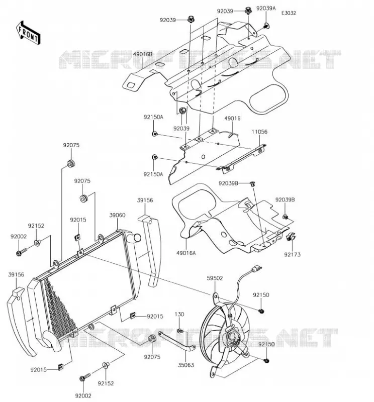RADIATEUR Kawasaki MOTOS 1000 2018 Z1000SX  ZX1000WJF