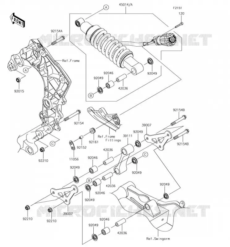 SUSPENSION/AMORTISSEUR Kawasaki MOTOS 1000 2018 Z1000SX  ZX1000WJF