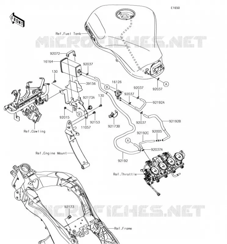 SYSTEME D'EVAPORATION CARBURANT(CA) Kawasaki MOTOS 1000 2018 Z1000SX  ZX1000WJF