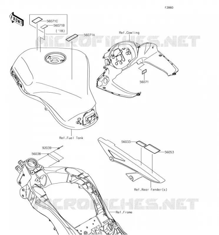 LABEL Kawasaki MOTOS 1000 2018 Z1000SX  ZX1000WJF
