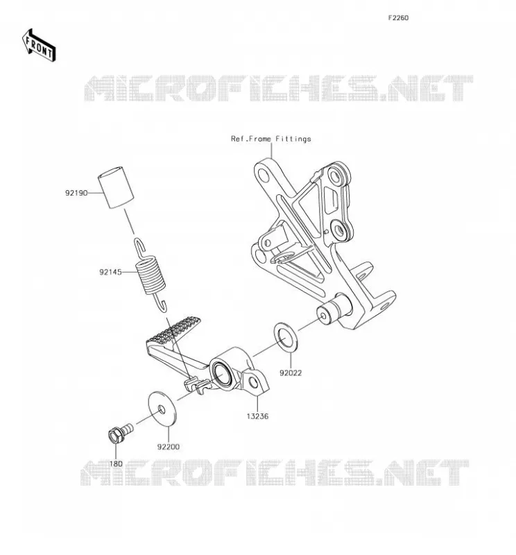 PEDALE DE FREIN/TORQUE LINK Kawasaki MOTOS 1000 2018 NINJA ZX-10R  ZX1000SJF