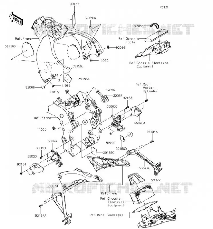 PIECE DE CADRE (COUVERTURE) Kawasaki MOTOS 1000 2018 NINJA ZX-10R  ZX1000RJFA
