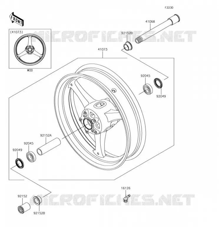 ROUE AVANT Kawasaki MOTOS 1000 2018 NINJA ZX-10R  ZX1000RJFA