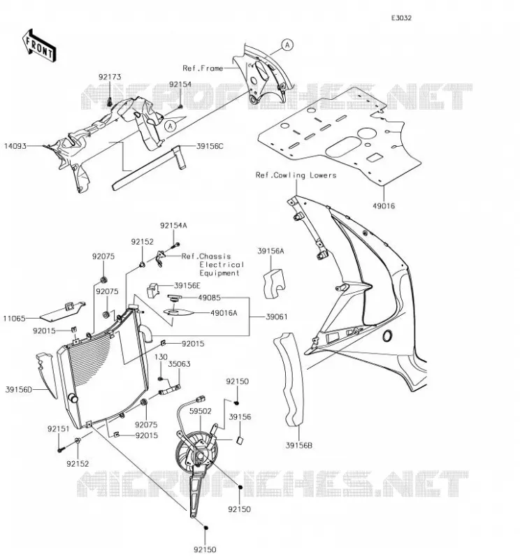 RADIATEUR Kawasaki MOTOS 1000 2018 NINJA ZX-10R  ZX1000RJF