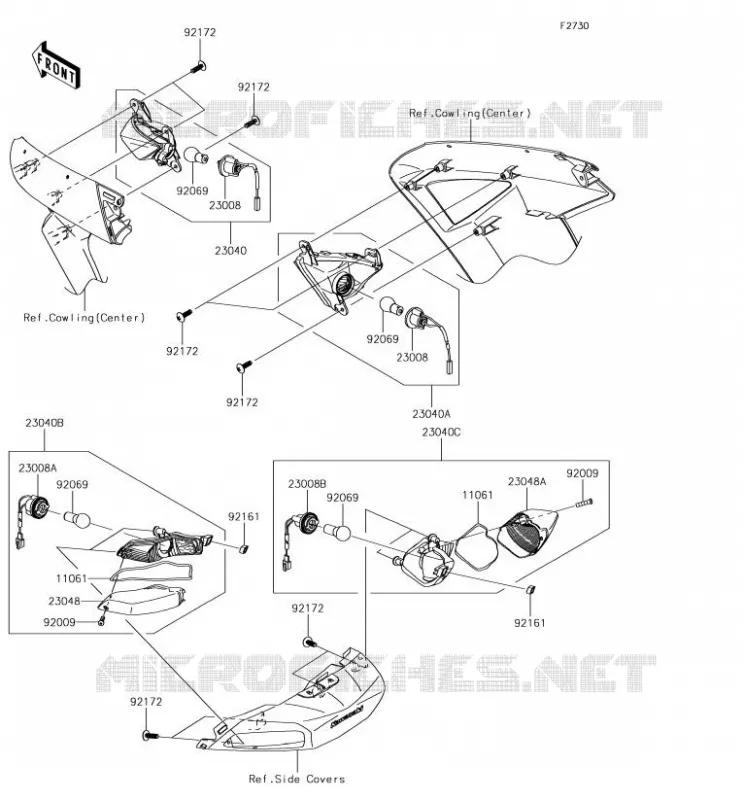 CLIGNOTANTS Kawasaki MOTOS 1400 2018 GTR1400 ABS  ZG1400EJF