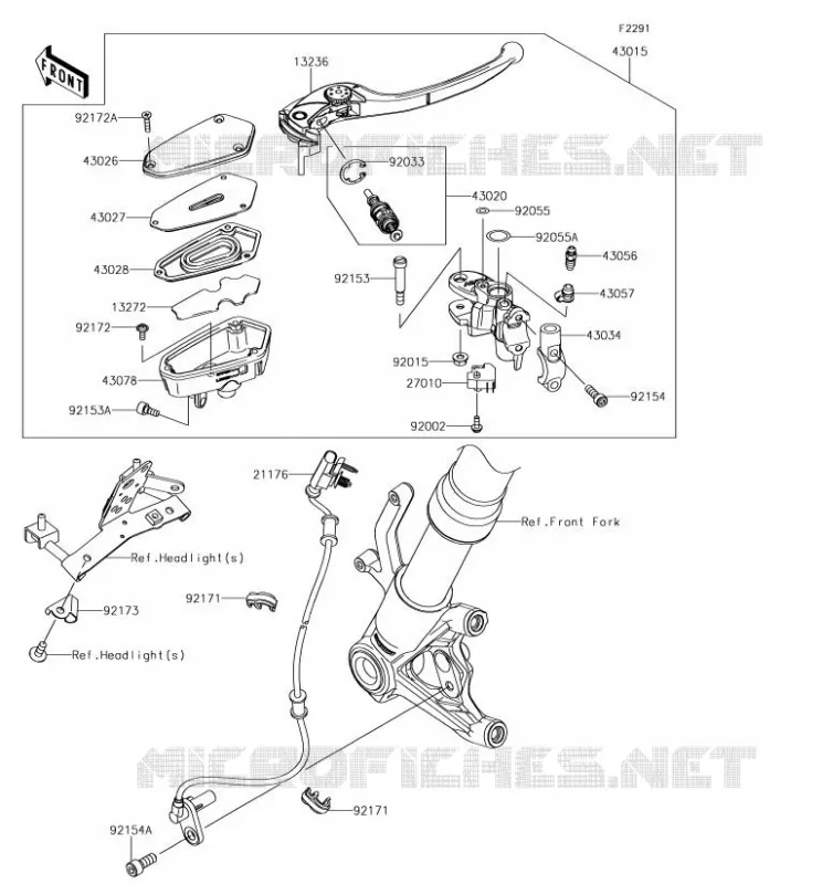 MAITRE CYLINDRE AV Kawasaki MOTOS 1000 2018 Z1000  ZR1000HJF