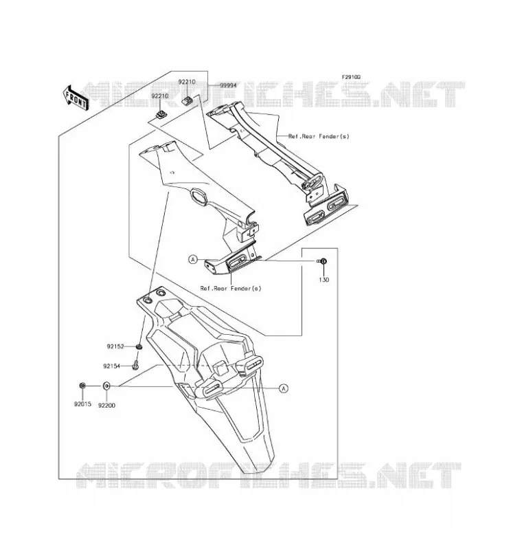 Accessory(Extended Flap) Kawasaki MOTOS 900 2017 Z900 ABS  ZR900BHF