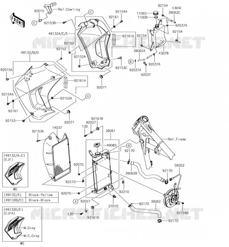 RADIATEUR Kawasaki MOTOS 650 2018 KLR650  KL650EJF