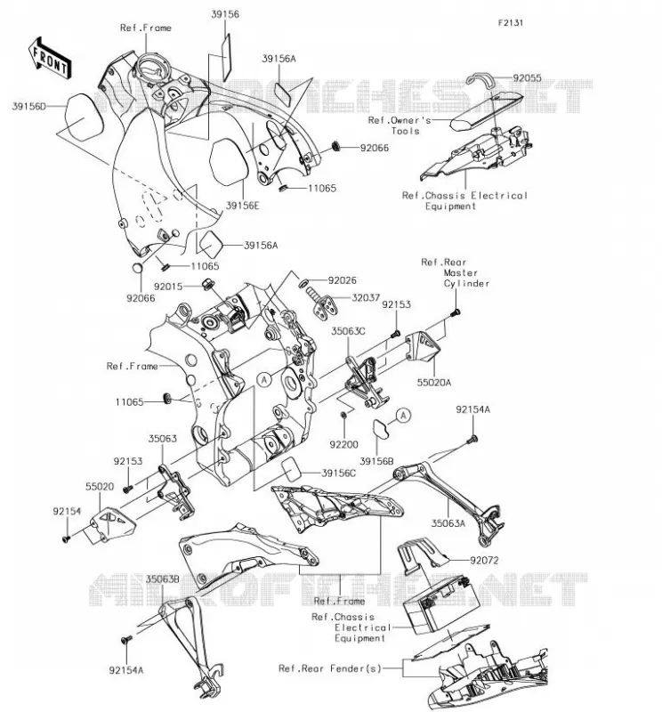 PIECE DE CADRE (COUVERTURE) Kawasaki MOTOS 1000 2018 NINJA ZX-10R SE  ZX1002CJF