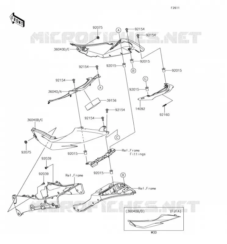 CACHE LAT&Eacute;RAL Kawasaki MOTOS 636 2018 NINJA ZX-6R  ZX636FJF