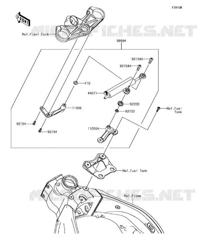 ACCESSOIRE (AMORTISSEUR DE DIRECTION) Kawasaki MOTOS 636 2017 NINJA ZX-6R ABS  ZX636FHF