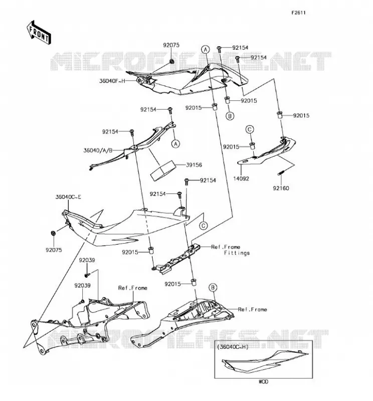 CACHE LAT&Eacute;RAL Kawasaki MOTOS 636 2017 NINJA ZX-6R ABS  ZX636FHF