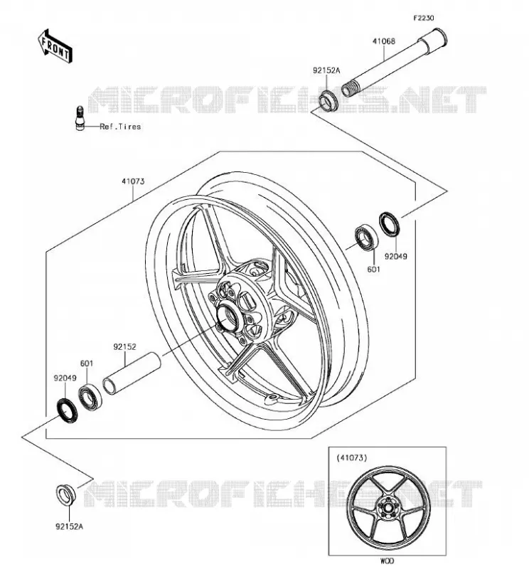 ROUE AVANT Kawasaki MOTOS 636 2017 NINJA ZX-6R ABS  ZX636FHF