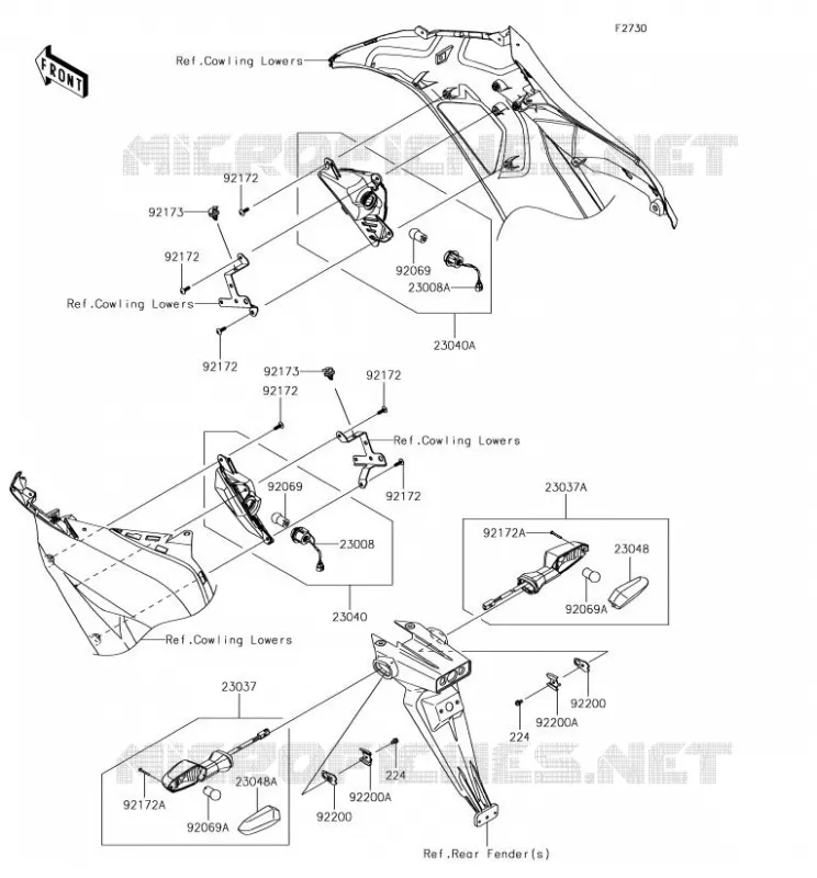 CLIGNOTANTS Kawasaki MOTOS 636 2018 NINJA ZX-6R  ZX636EJF