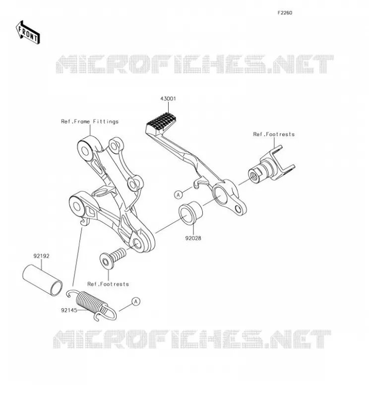 PEDALE DE FREIN/TORQUE LINK Kawasaki MOTOS 636 2018 NINJA ZX-6R  ZX636EJF