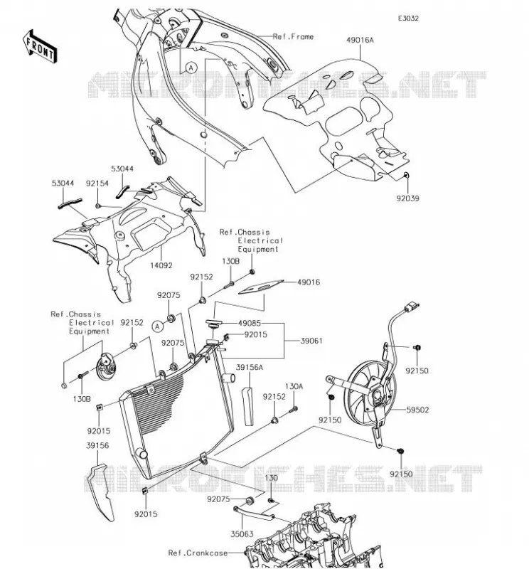 RADIATEUR Kawasaki MOTOS 636 2018 NINJA ZX-6R  ZX636EJF